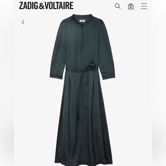 $648 ZADIG & VOLTAIRE Ritchil Satin Dress NWT - Picture 6 of 11